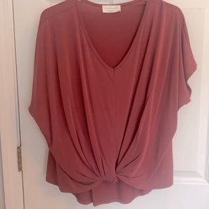 Tie Front Magenta Blouse